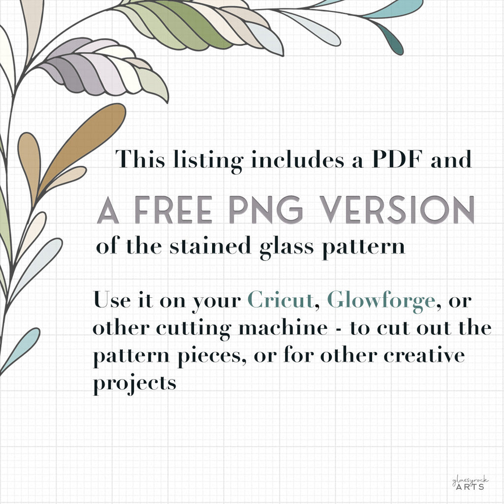 Boho Walking Bear Stained Glass Pattern PDF & PNG