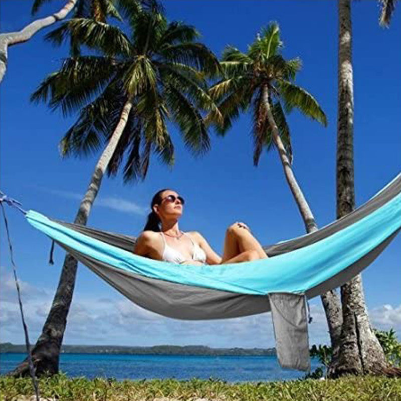 Light Weight, Double Nylon, Hammock + Straps