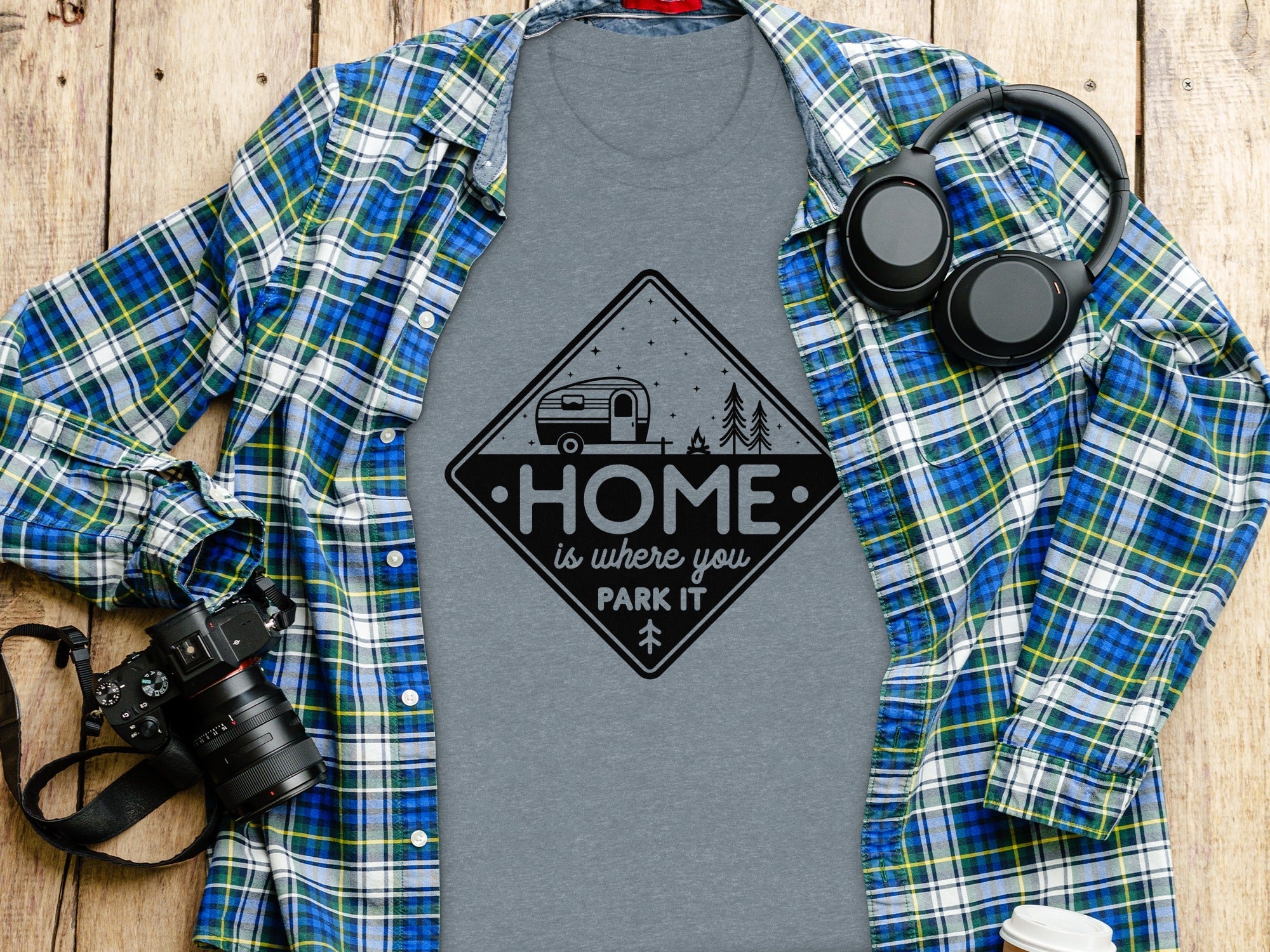 Home Is Where You Park It Camping RV Adventure T-Shirt