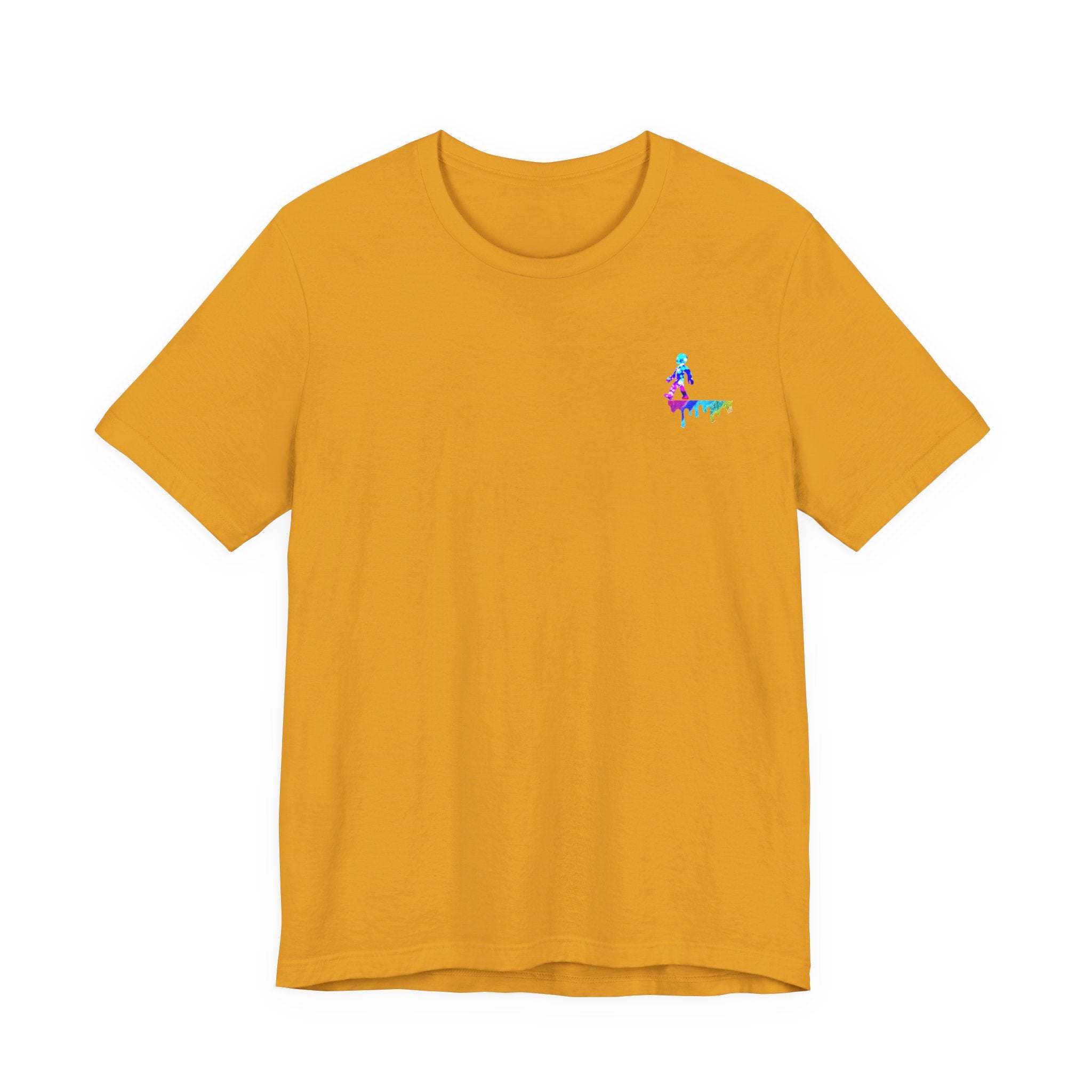 Surfer Rainbow Chest Tee - Minimal Surf Graphic Short Sleeve Shirt