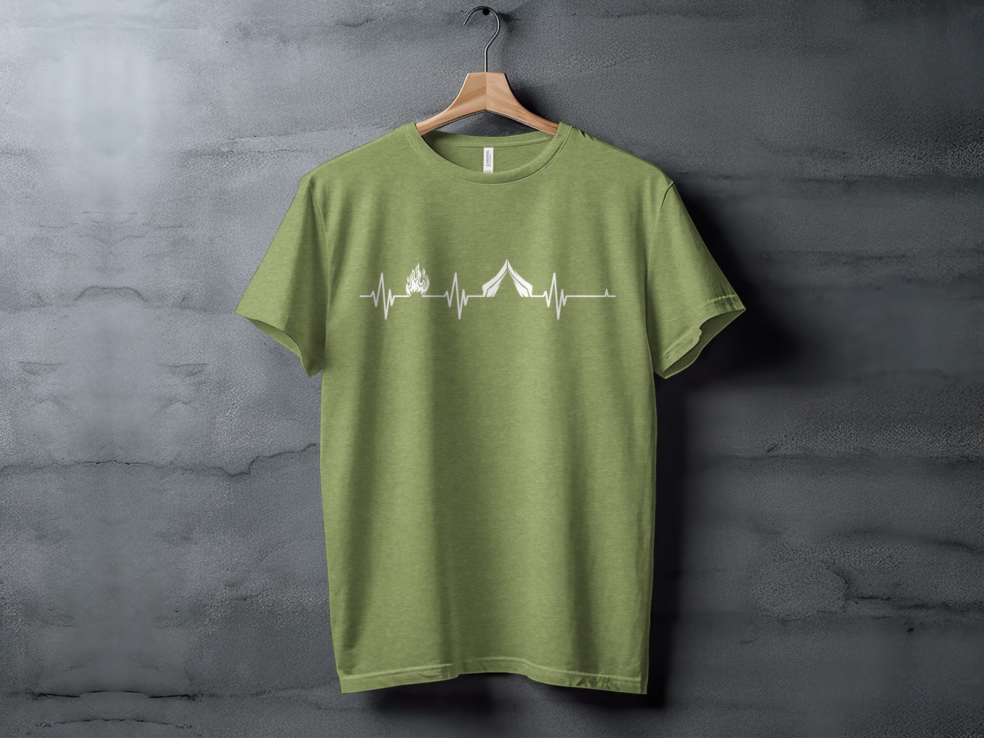Camping Heartbeat With Tent Plus Fire Summer Camp T-Shirt