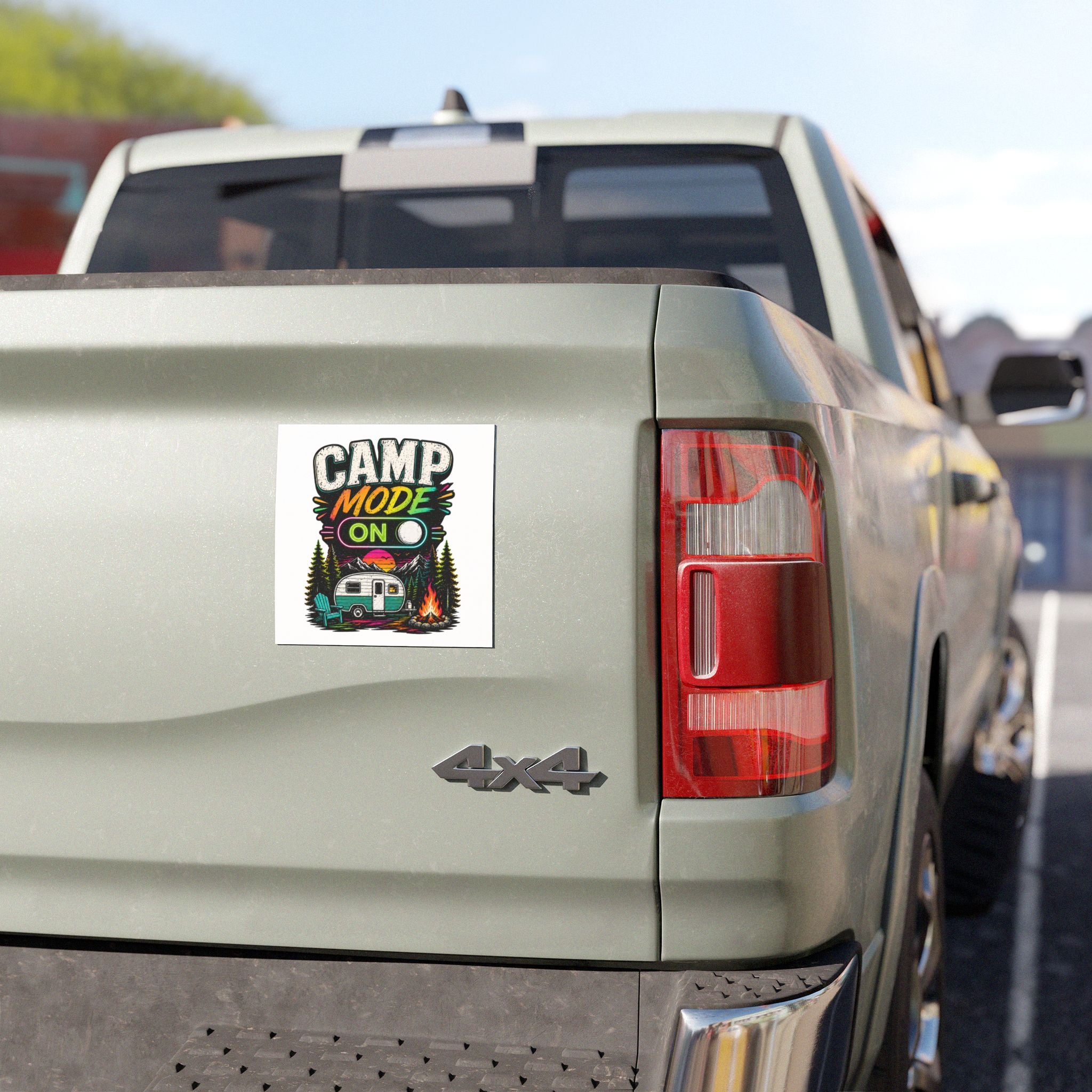 Camp Mode On™ Retro Camper Magnet — Weatherproof