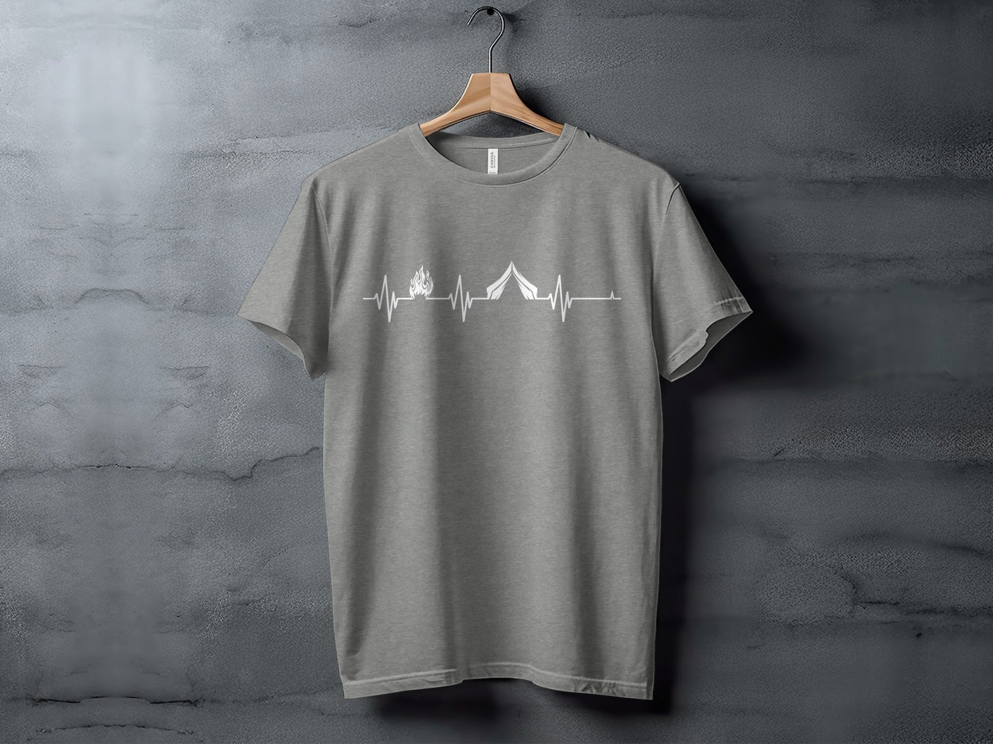 Camping Heartbeat With Tent Plus Fire Summer Camp T-Shirt