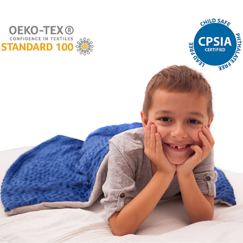 7 Lbs Kids Weighted Blanket with Cover | 41"x60" | 100% Cotton, Glass Beads