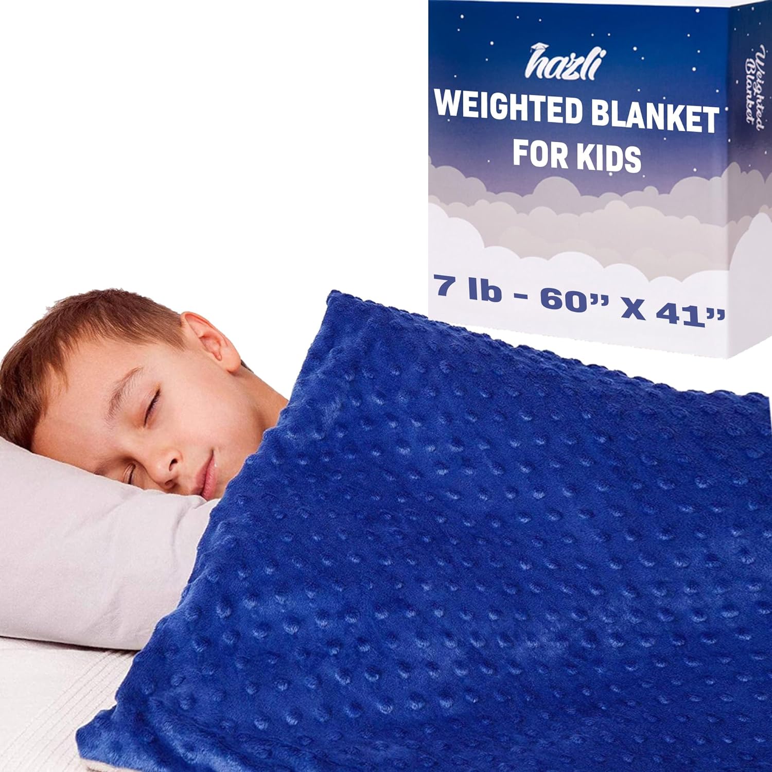 7 Lbs Kids Weighted Blanket with Cover | 41"x60" | 100% Cotton, Glass Beads