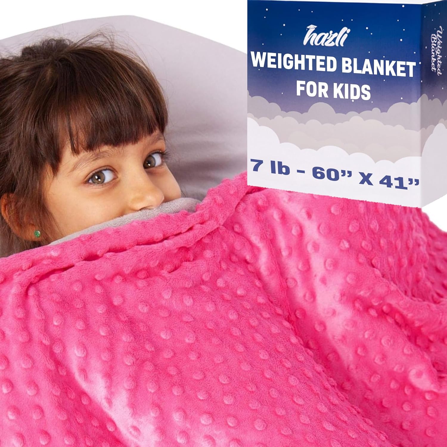 7 Lbs Kids Weighted Blanket with Cover | 41"x60" | 100% Cotton, Glass Beads