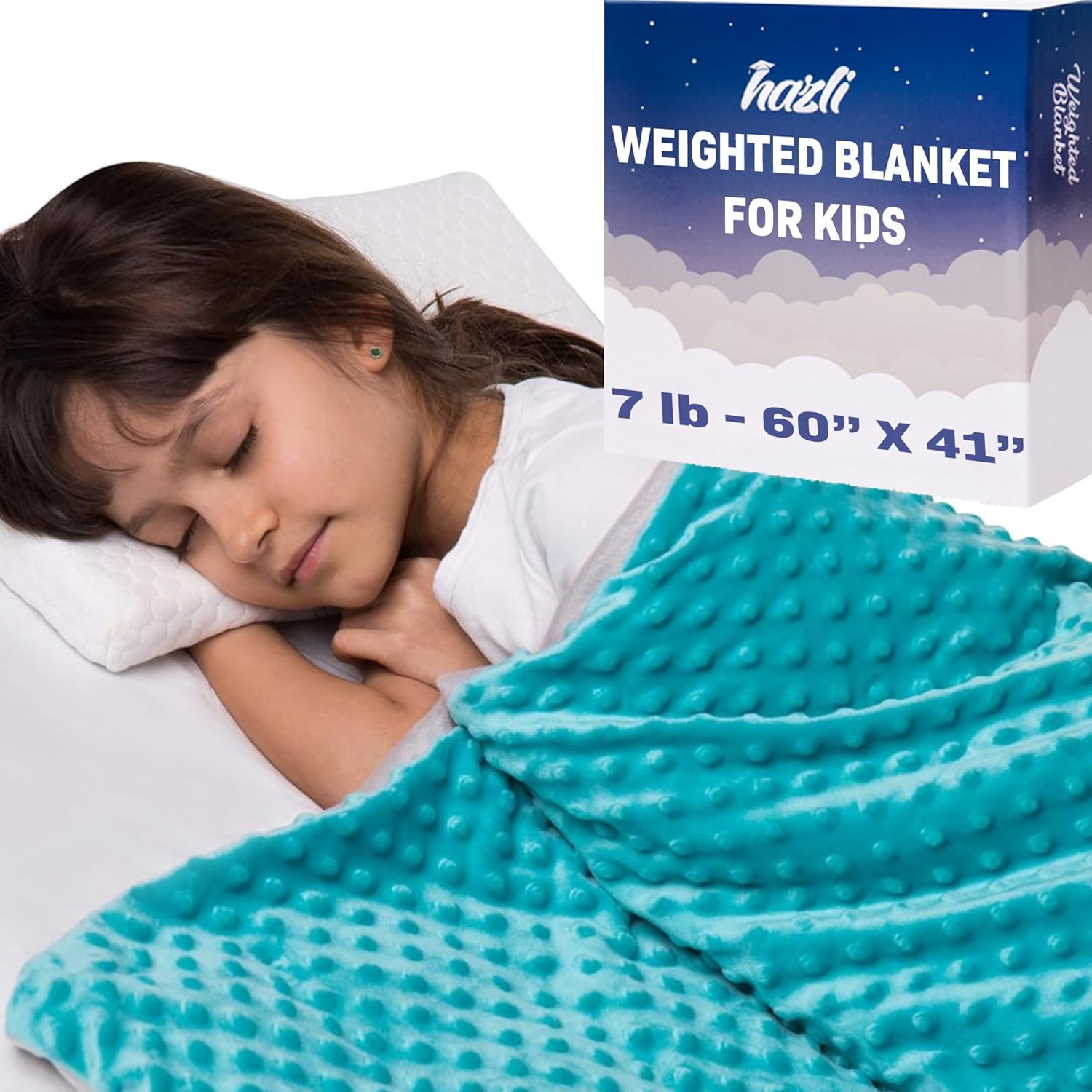 7 Lbs Kids Weighted Blanket with Cover | 41"x60" | 100% Cotton, Glass Beads