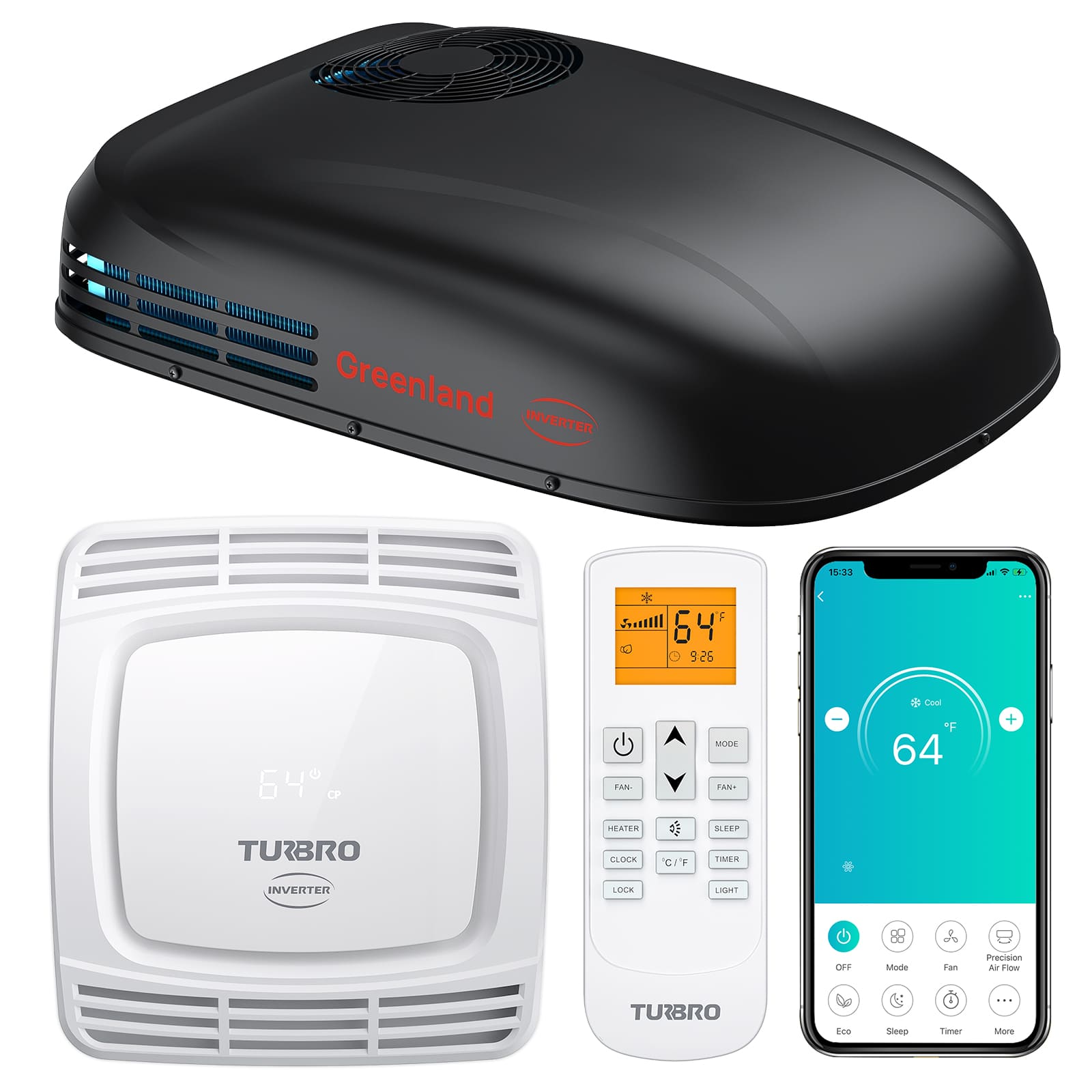 Greenland 13,500 BTU Inverter Rooftop RV Air Conditioner (R32)