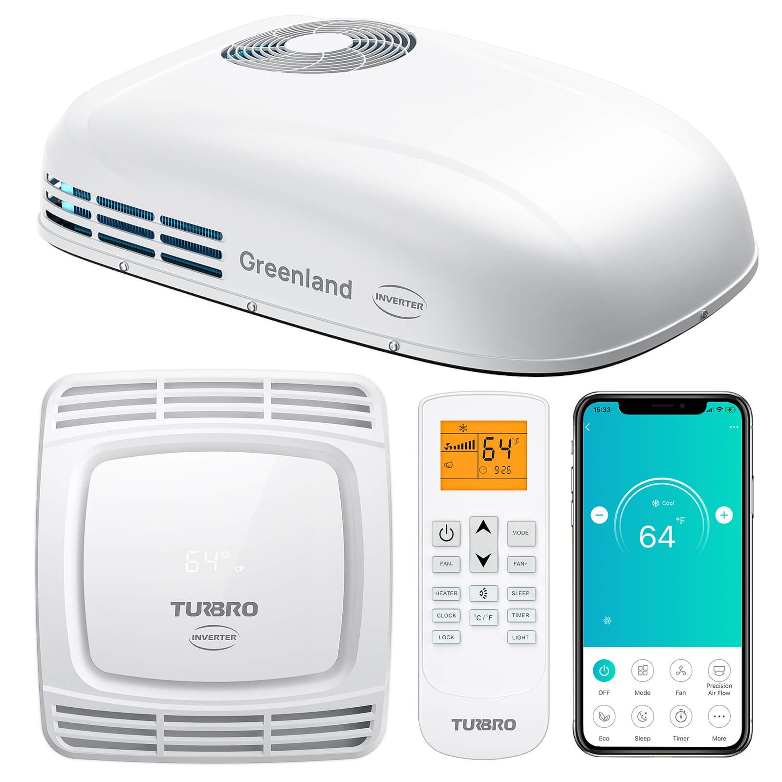 Greenland 13,500 BTU Inverter Rooftop RV Air Conditioner (R32)