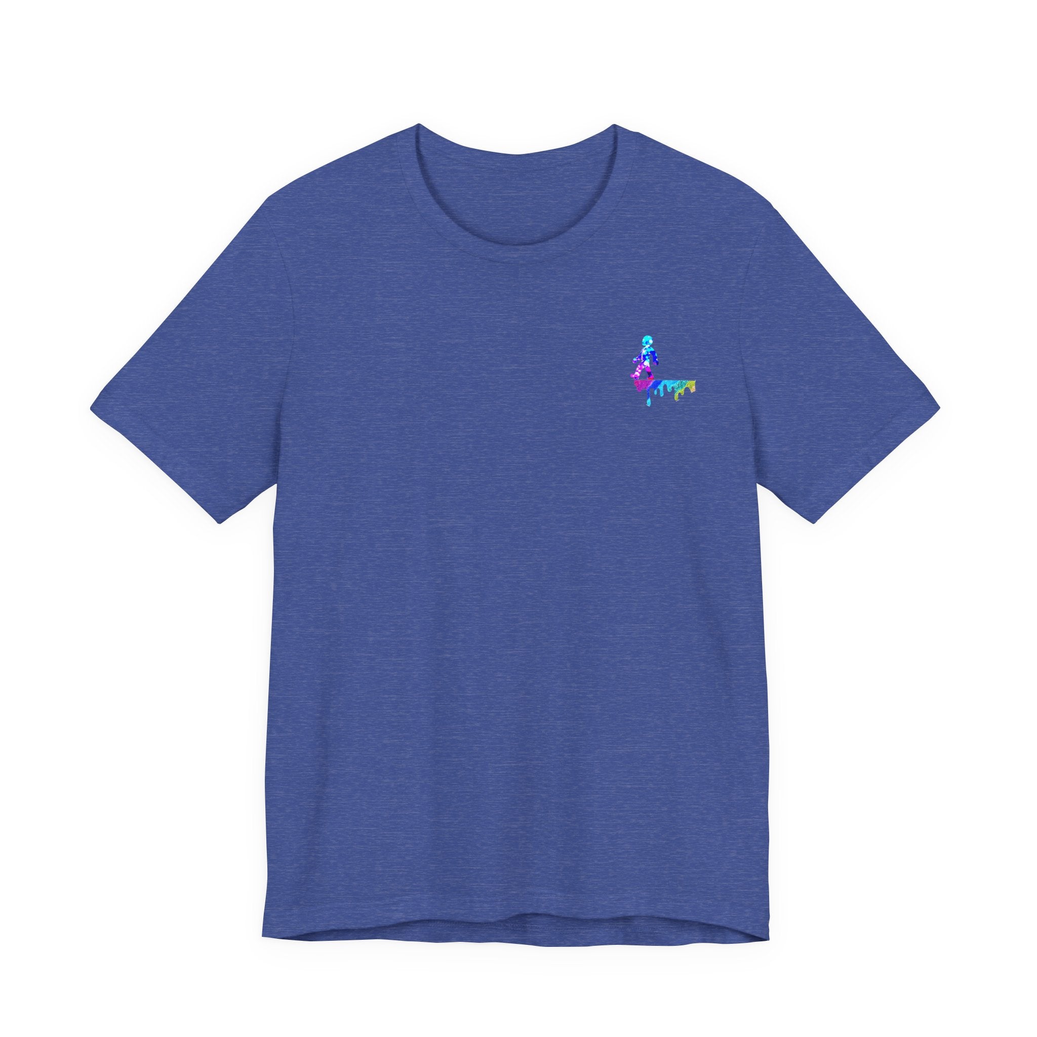 Surfer Rainbow Chest Tee - Minimal Surf Graphic Short Sleeve Shirt