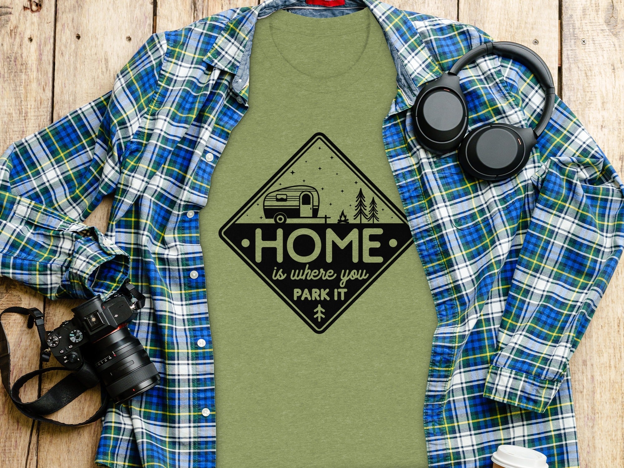 Home Is Where You Park It Camping RV Adventure T-Shirt