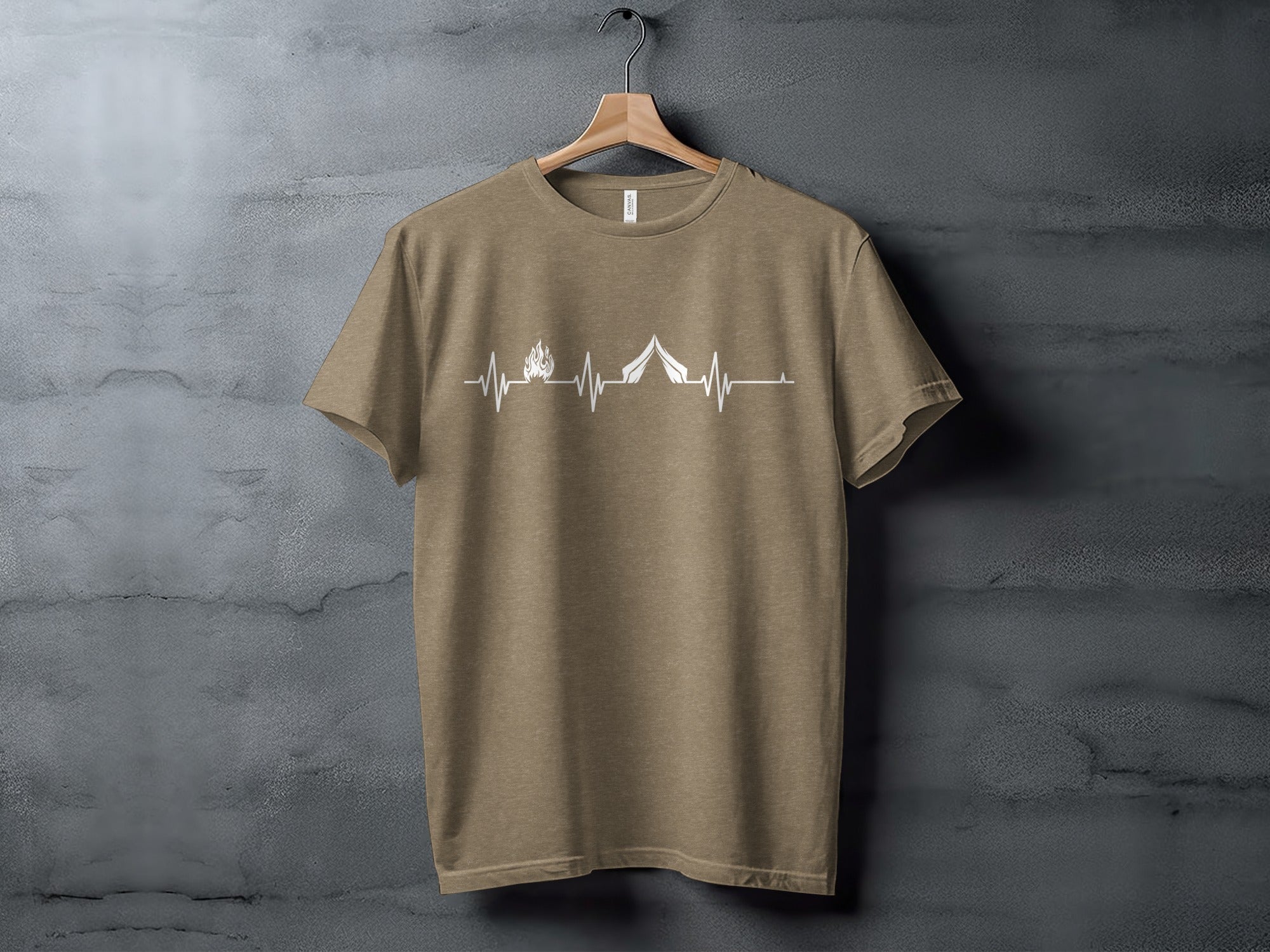 Camping Heartbeat With Tent Plus Fire Summer Camp T-Shirt