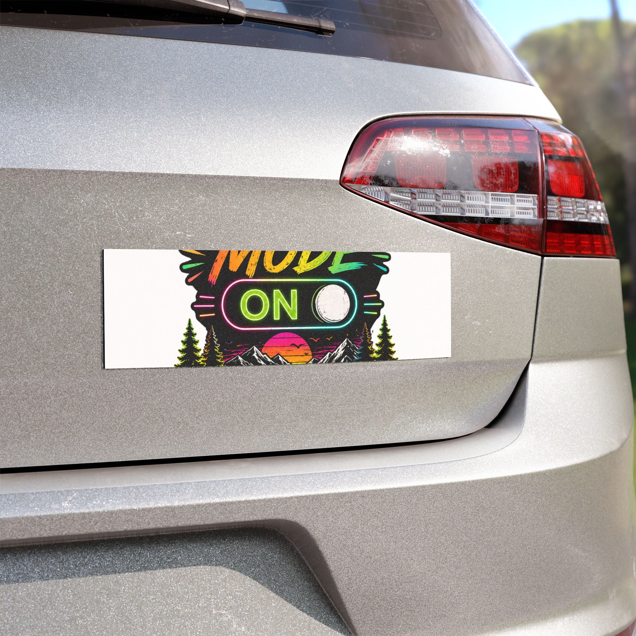 Camp Mode On™ Retro Camper Magnet — Weatherproof