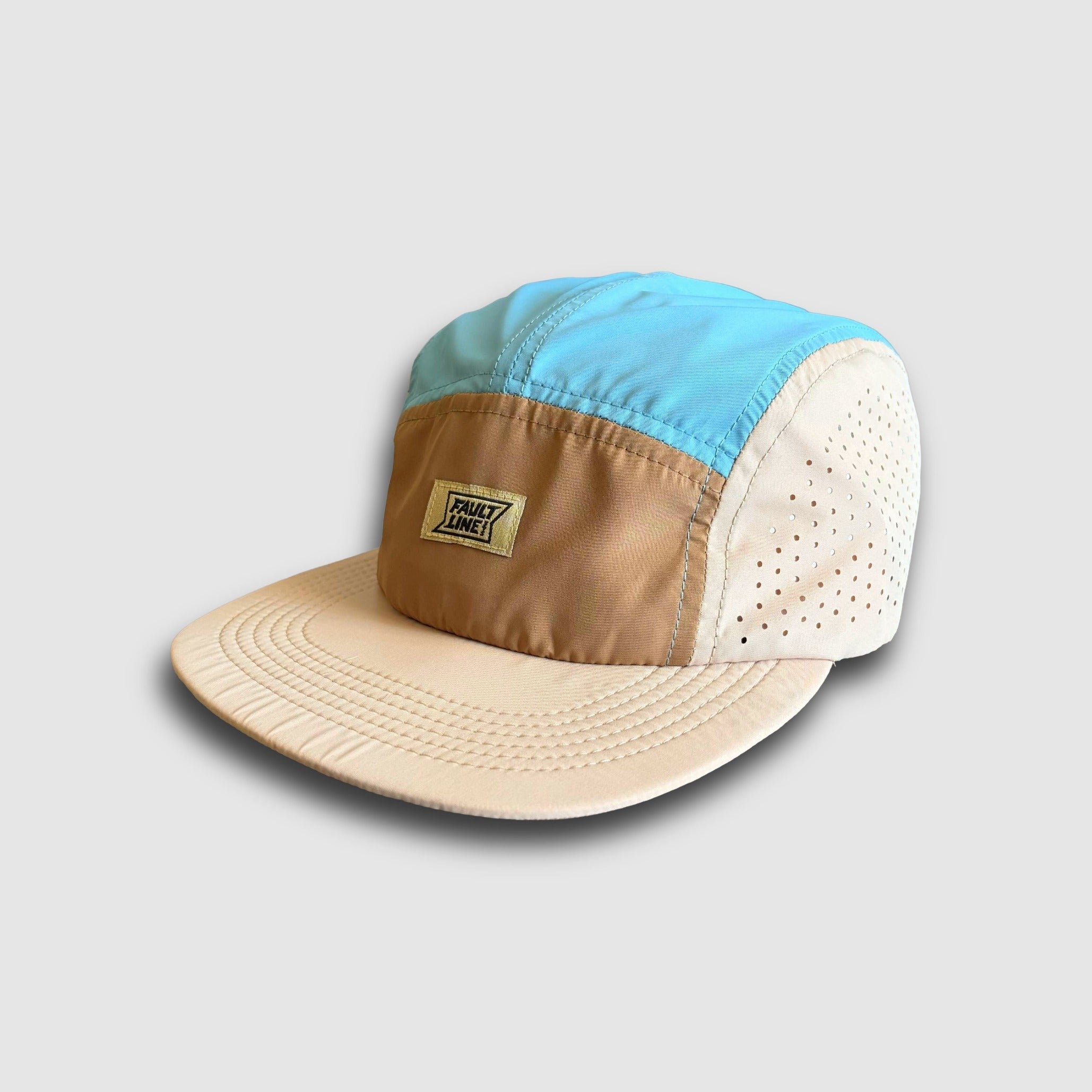 Crushable 5-Panel Hat | Tan/Teal