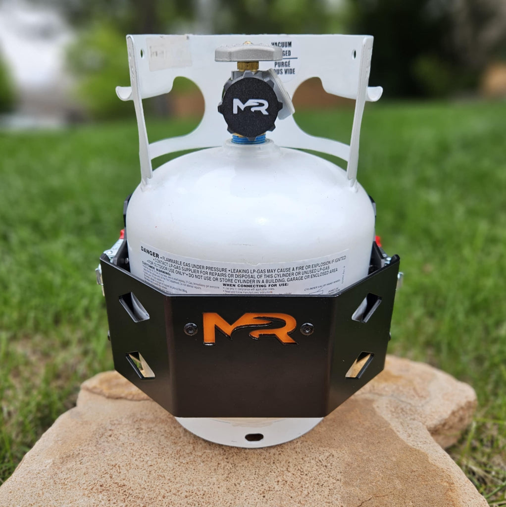 Rock-solid 5 lb propane tank mount for truck campers & overland rigs