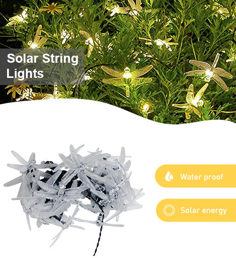 LED Solar String Lights | Dragonflies
