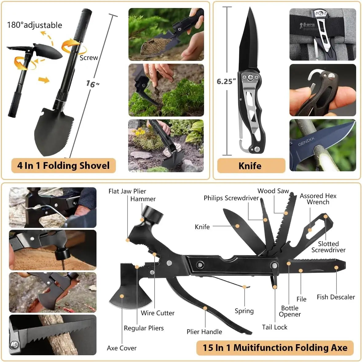 250-Piece Outdoor Survival Kit with First Aid