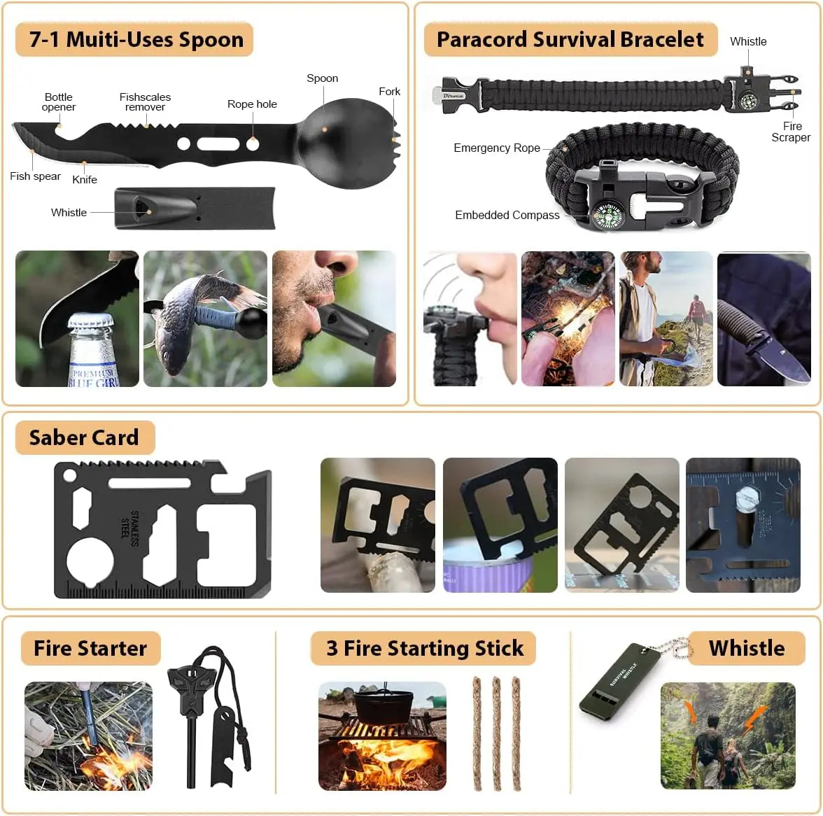 250-Piece Outdoor Survival Kit with First Aid