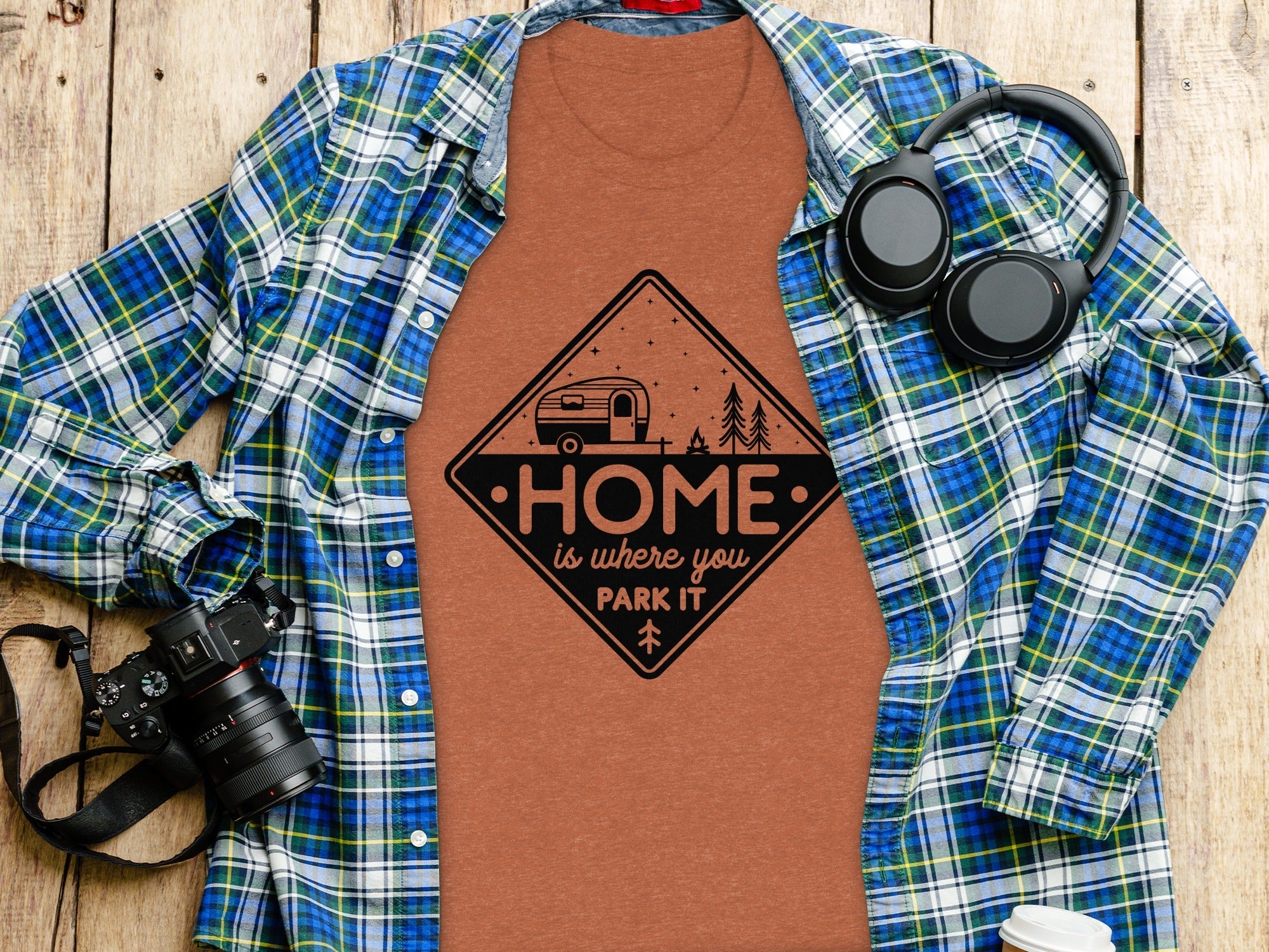 Home Is Where You Park It Camping RV Adventure T-Shirt