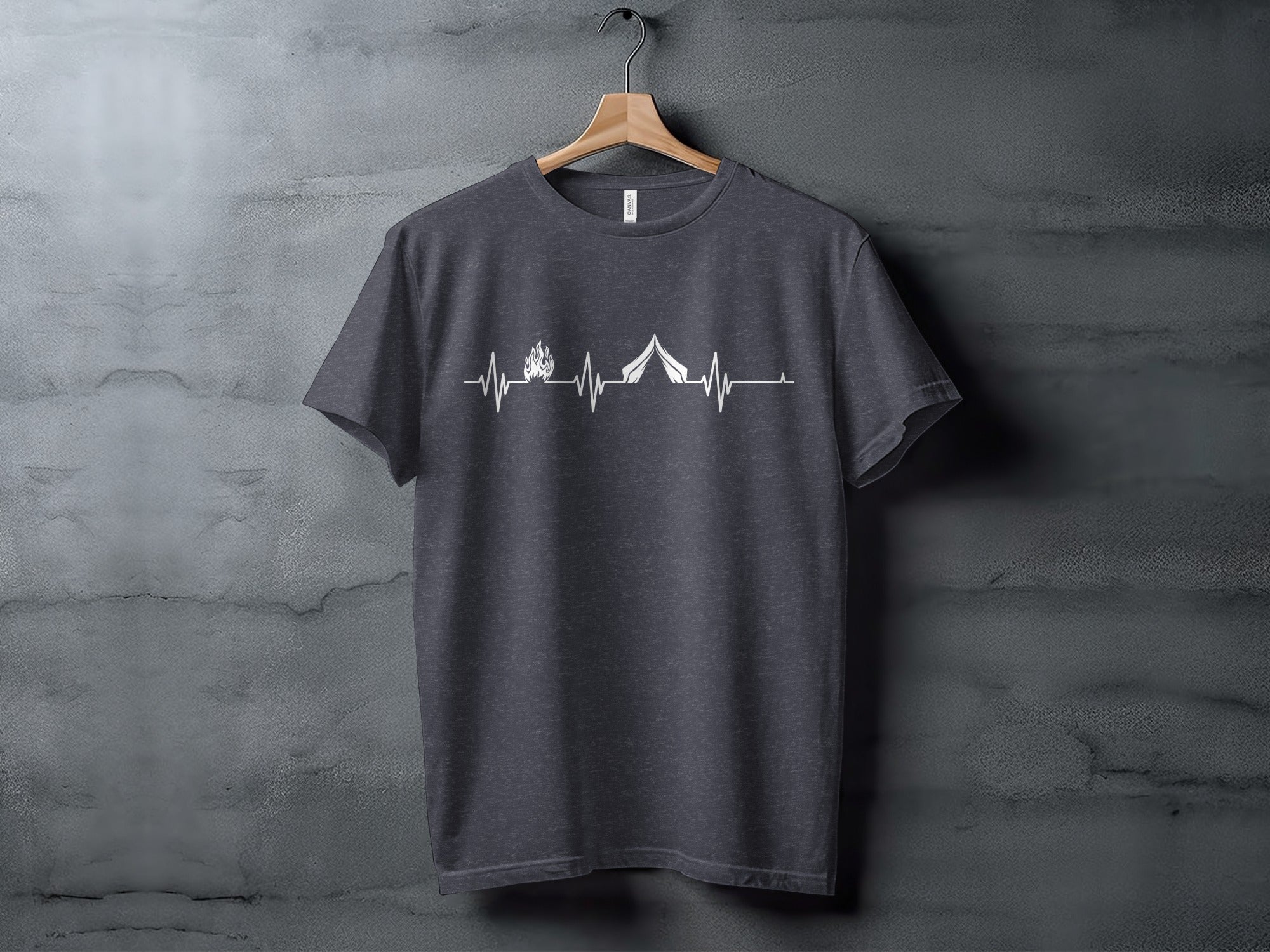 Camping Heartbeat With Tent Plus Fire Summer Camp T-Shirt