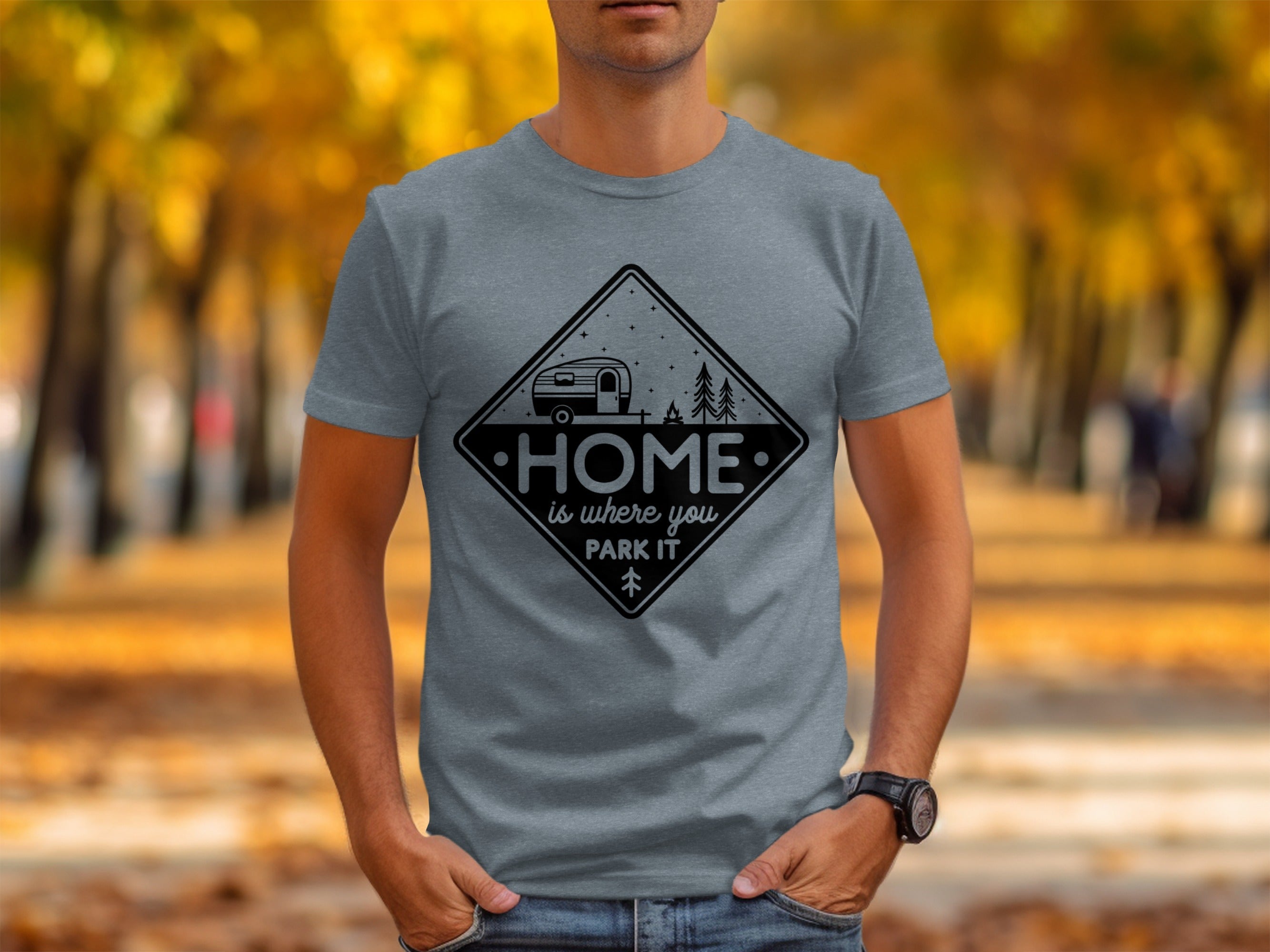 Home Is Where You Park It Camping RV Adventure T-Shirt