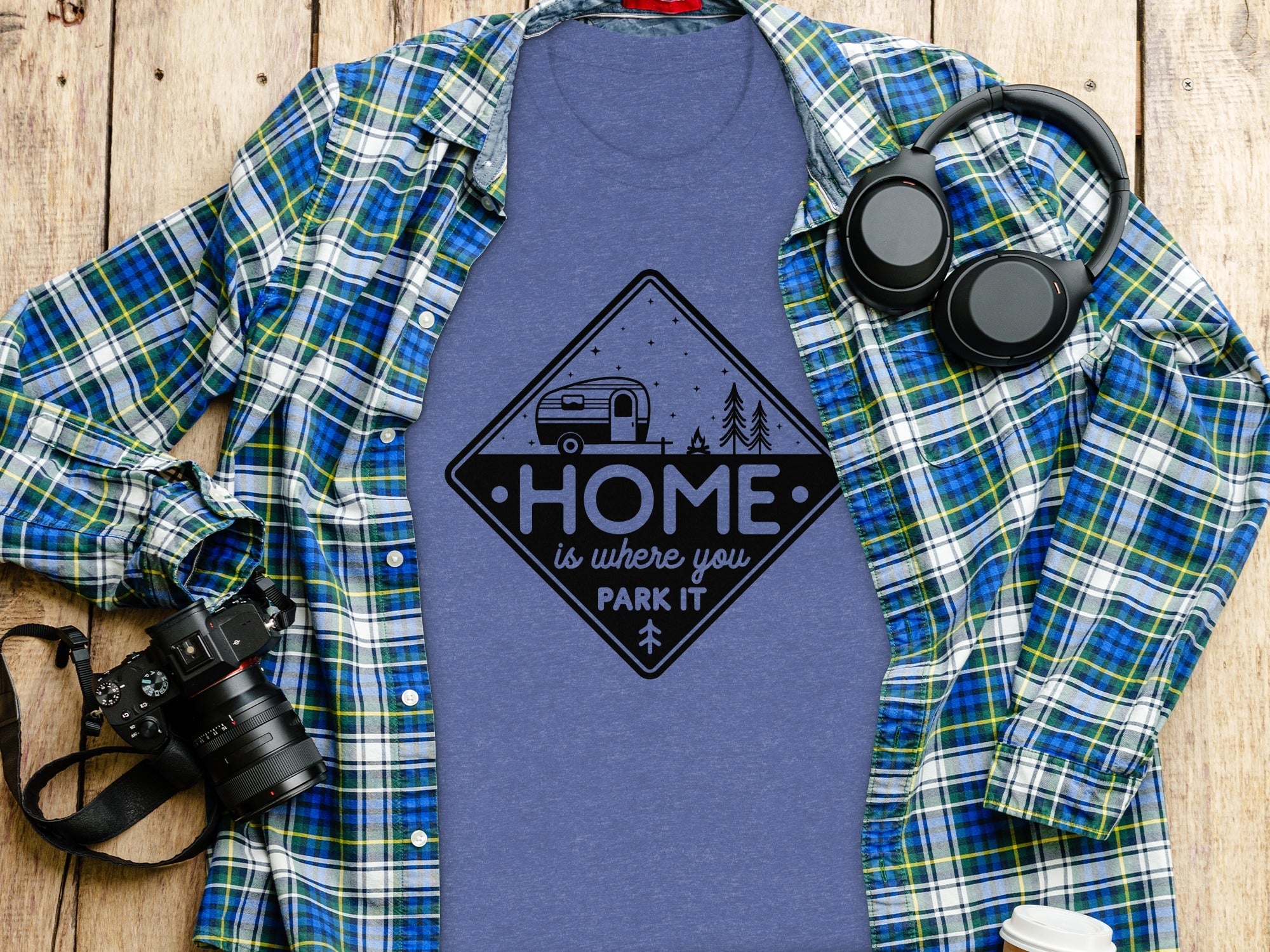 Home Is Where You Park It Camping RV Adventure T-Shirt